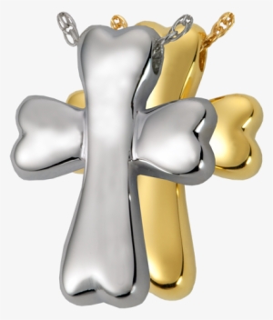 Dog Bone Cross Pendant, 14k Solid Yellow Or White Gold - Memorial Gallery 3567s Pet Cremation Jewelry Dog Bone