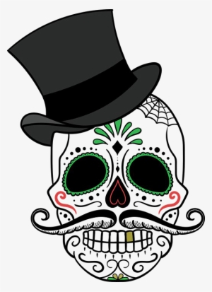 Skull Tattoo Transparent Image - Sugar Skull With Hat
