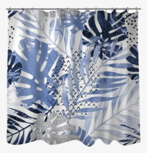 Trendy Tropical Leaves Filled With Watercolor Grunge - Cushion