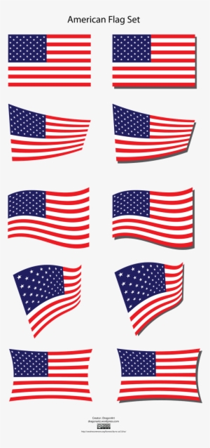 Crossed American Flags Clipart - American Flag