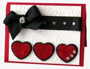 Triple Heart Handmade Valentine Card - Heart Hand Made Cards