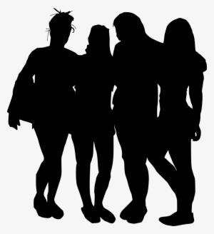 Png File Size - Group Of Girls Silhouette