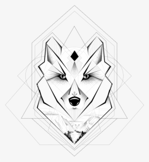 Geometric Wolf - Line Drawing Geometric Wolf