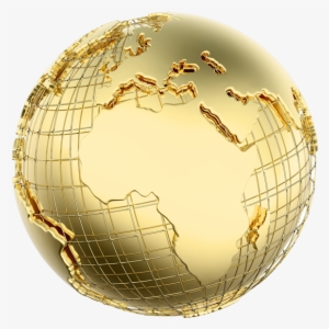 World Map Png Transparent Background Gold Silver Globe - Gold World Globe