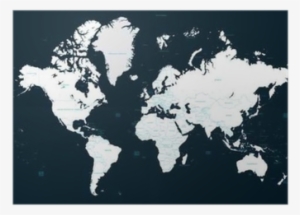 High Detail Political World Map On A Dark Background - World Map