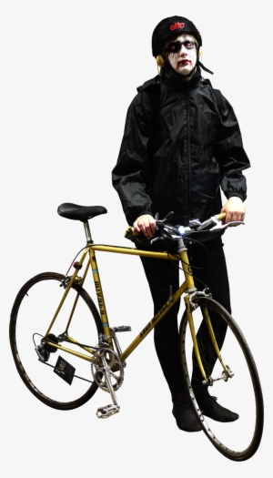 J With Her Nice Golden Miyata After Participating In - Photoshop People Png Bike