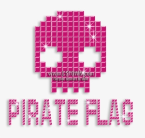 Cute Pirate Flag Skull Nailhead Iron-on Transfer - Circle
