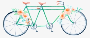 Clipart Bicycle Watercolor - Wedding Bicycle Clipart