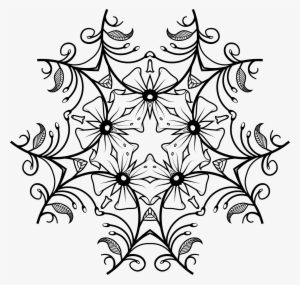 Flower Black And White Transparent Png Pictures - Motif Dekoratif Hitam Putih