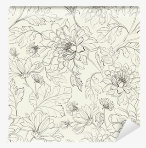 Seamless Floral Pattern With Chrysanthemums Wall Mural - Chrysanthemum Pattern