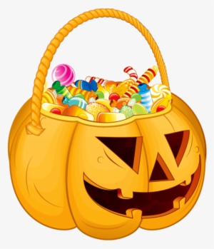 28 Collection Of Halloween Candy Basket Clipart - Trick Or Treat Bag Clipart