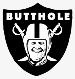 Mark Davis In The Raiders Logo With The Title Butthole - Oakland Raiders New Logo