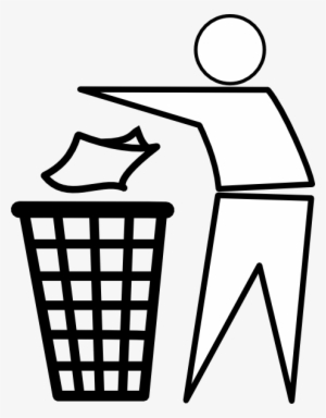 Recycle Bin Person Outline Clip Art - Don T Pollute Environment