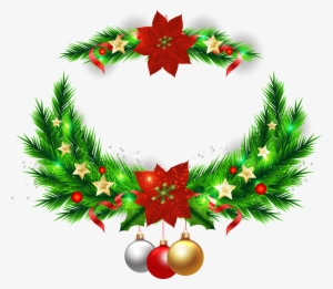 Christmas Tree Wreath Ornament Elements Transprent - Vector Wre3ath Christmas