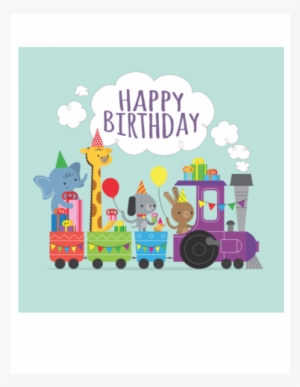 Cute Train Happy Birthday