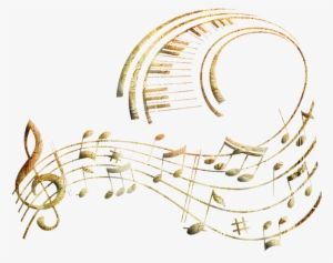 Music Notes Clipart Soundtrack - Gold Music Notes Png