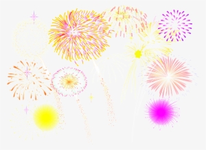 Various Colors Of Fireworks New Year Png - Floral Design