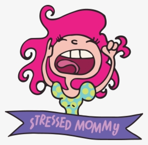Start Here - Stressed Mom Cartoon