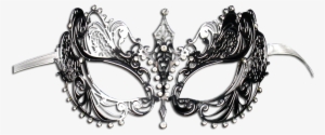 Silver Series Laser Cut Metal Venetian Pretty Masquerade - Silver Mask Transparent