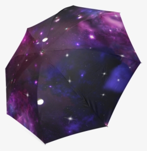 Midnight Blue Purple Galaxy Foldable Umbrella - Blue