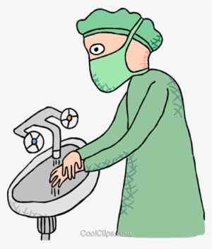Doctor Washing Hands Before Surgery Royalty Free Vector - Lavar As Maos Cirurgia