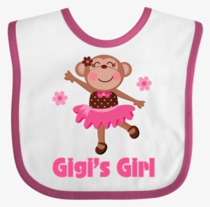 Cute Girl Monkey In Pink Tutu With Gigi's Girl Quote - Monkey Ballerina