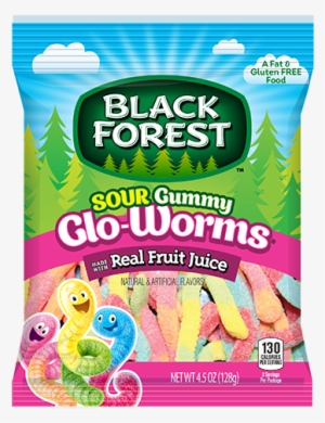 Black Forest Sour Gummy Glo Worms - Black Forest Sour Gummy Worms Candy