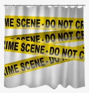 Yellow Crime Scene Tape On White Background Shower