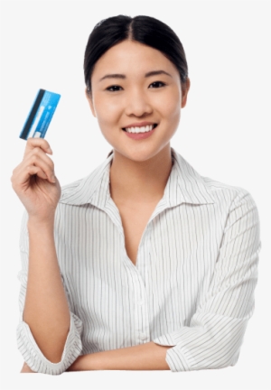 Free Png Women Holding Credit Card Png Images Transparent - Woman Holding Credit Card