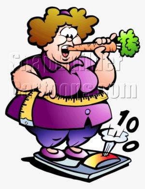 Banner Transparent Download Carrot Clipart Fat - Fat Women On Scales