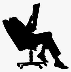 Sticker Silhouette Sur Une Chaise De Bureau Ambiance - Press Media Press Logo