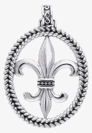 White Bronze Braided Fleur De Lis Pendant - Cross Training Logo