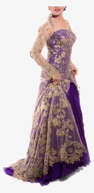 Purple & Gold Bridal Gown
