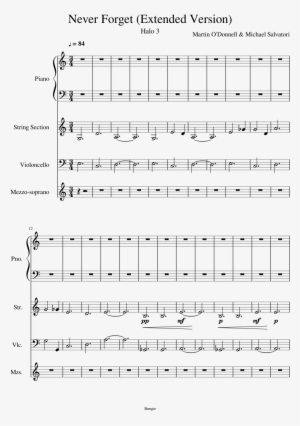 Never Forget Sheet Music Composed By Martin O'donnell - Music