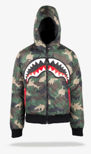 Shark Mouth Camo Reversible Jacket - Sprayground Boys' Ghost Chenille Shark Backpack - Black