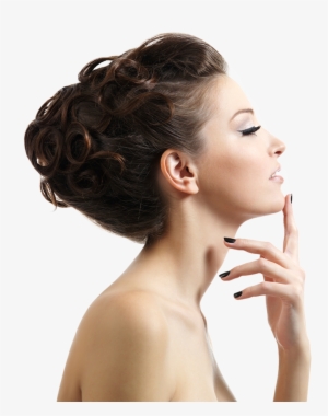 Woman With Nicely Manicured Hands And Full Lashes - Female Face Profile Png