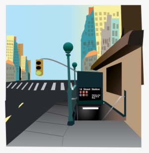 Entering The Subway - Illustration