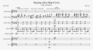 staying alive rap cover sheet music composed by bee - bee gees stayin alive drum