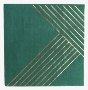 Dark Green Striped Cocktail Paper Napkins - Paper Napkins