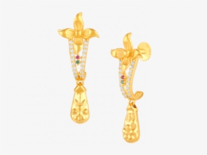 Floral Enchantress Gold Earring - Earrings