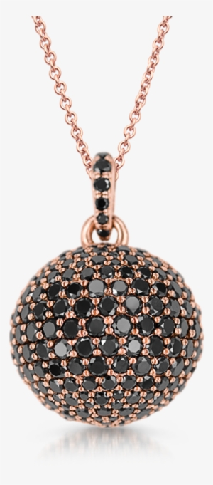 Sphere Pendant With Black Diamonds - Unique Jewelry Moderne Edelstahlkette Mit Anhänger