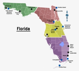 Map Of Florida Regions With Cities - Regions Of Florida