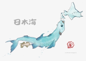 Sea Creatures Of Japanese Map - Japanese Sea Creatures Illustration