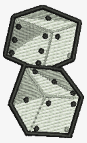 White Dice Iron-on Patch - Card Game