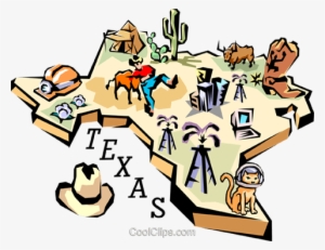 Texas Vignette Map Royalty Free Vector Clip Art Illustration - Born On 2nd April