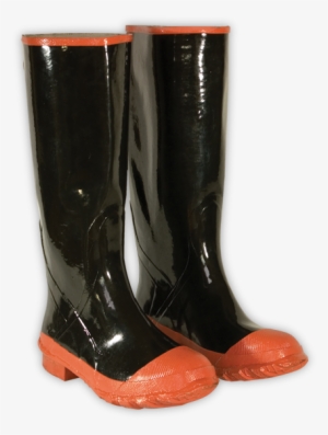 Plain Toe Rubber Rain Boots Zoom - Black And Red Rubber Boots
