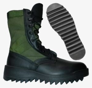 Black Shoes Gum Sole Wellco Hot Weather Jungle Boot - Wellco Hot Weather Jungle Boot, Ripple Sole, Od (od)