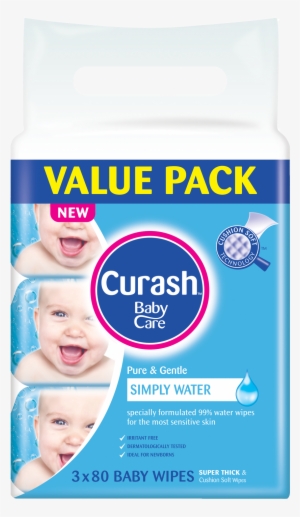 Curash Simply Water Baby Wipes 3 X - Curash Baby Wipes Soothing Aloe 3 X 80 Bulk Pack