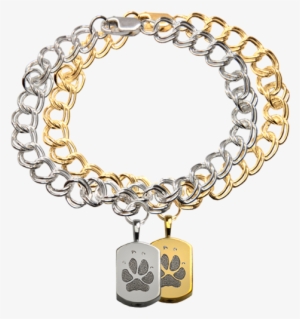Wholesale Mini Dog Tag Charm Bracelet With Actual Pawprint - Petite Oval Charm With Handwriting Bracelet