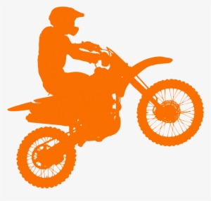 Dirt Bike Silhouette-281393 Copy - Orange Dirt Bike Silhouette